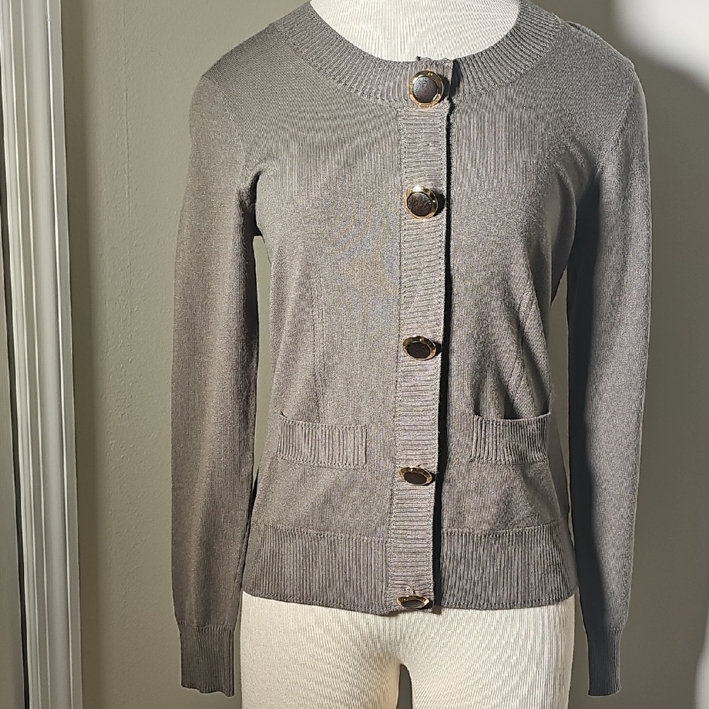 Milly Cardigan Button-Up Women's Sweater.‎ Lg Gold Buttons. Size Small.